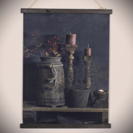 Wanddoek nepalese pot + kandelaar