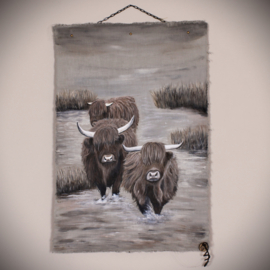 Wanddoek 3 hooglanders