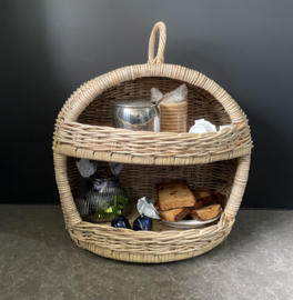 Rieten etagère