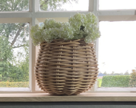 Mand vensterbank bolvorm naturel (26x24cm)