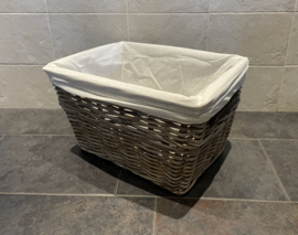 Small laundry basket with lining (50x40x30cm)