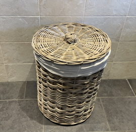 Großer runder Wäschekorb mit Deckel (47 x 60 cm)