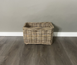 Lademand middel met lederen hengsel (41x32x25cm)