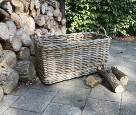 Rechteckiger Kaminholzkorb auf Rädern (85x46x45cm)