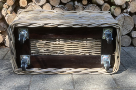Rechteckiger Kaminholzkorb auf Rädern (85x46x45cm)