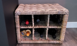 Weinregal aus Weide mit 6 Fächern (43 x 38 x 30 cm)