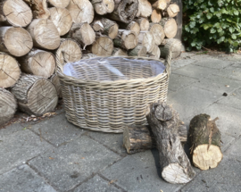 Ovaler großer Korb für Kaminholz (60x50x30cm)