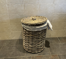 Großer runder Wäschekorb mit Deckel (47 x 60 cm)