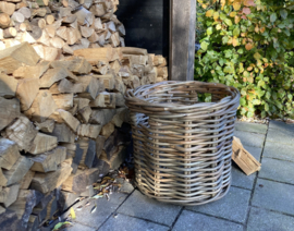 Runder Korb mit grobem Rattanhenkel (58x58x55cm)