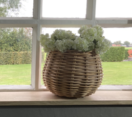 Mand vensterbank bolvorm naturel (26x24cm)