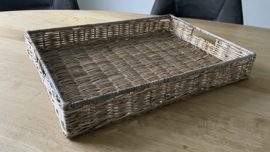 Großes Tablett aus feinem Schilf (55 x 40 x 8 cm)