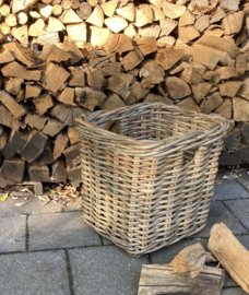 Vierkante mand grof rotan greep (45x45x50cm)