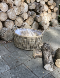 Oval small firewood basket (50x40x25cm)