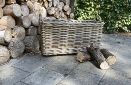 Rechteckiger Kaminholzkorb auf Rädern (85x46x45cm)