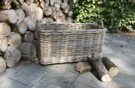 Rechteckiger Kaminholzkorb auf Rädern (85x46x45cm)