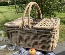 Picknickmanden 3 vakken twee kleppen (55x38x45cm)