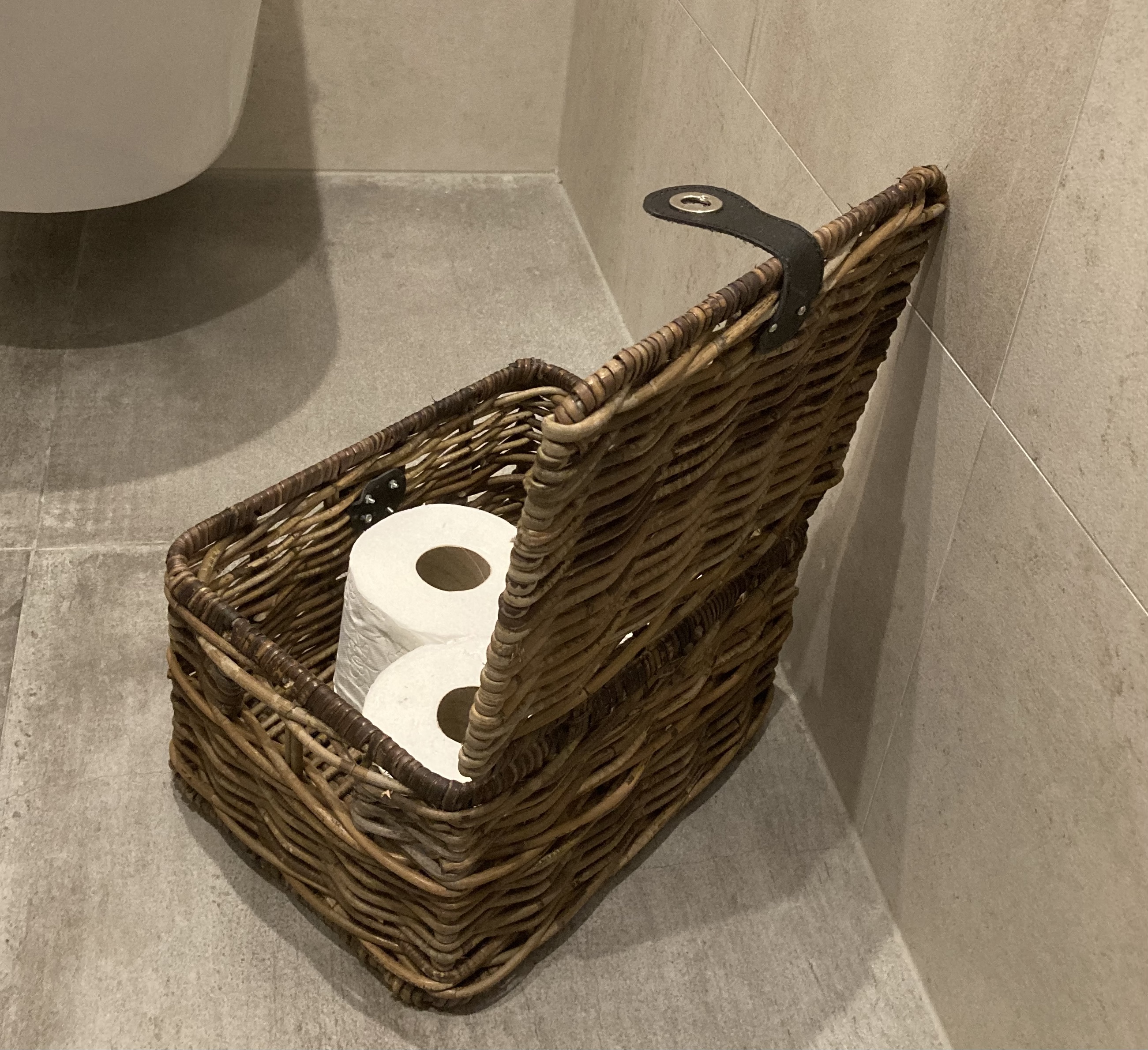 Mittlerer Koffer mit Lederverschluss für Toilettenartikel (BRAUN) (34 x 25 x 19 cm)