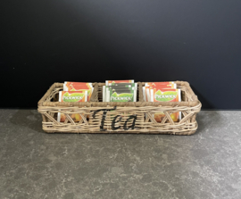Theedoos dun rotan (30x10x6cm)