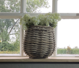 Round window sill basket