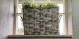 Window sill basket (55x20x40cm) with handles