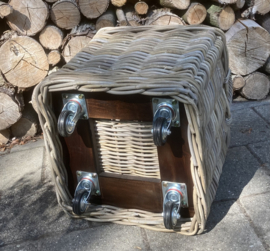 Haardmand op wielen (50x50x50cm)