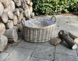 Ovaler großer Korb für Kaminholz (60x50x30cm)