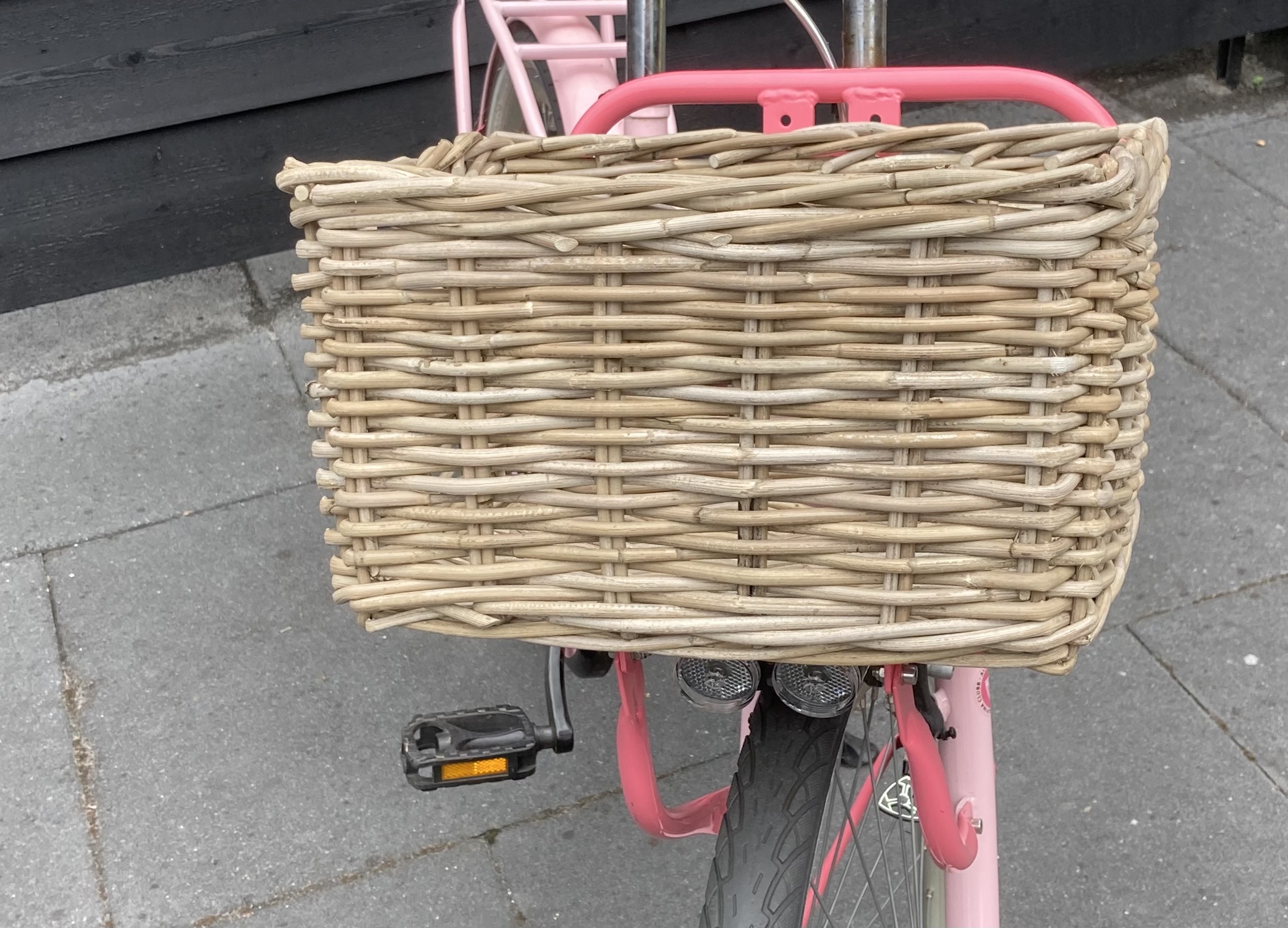 Rechteckiger Kinder Fahrradkorb Rattan für Gepäckträger 34 x 24 x 20 cm)