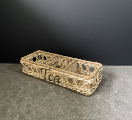 Theedoos dun rotan (30x10x6cm)