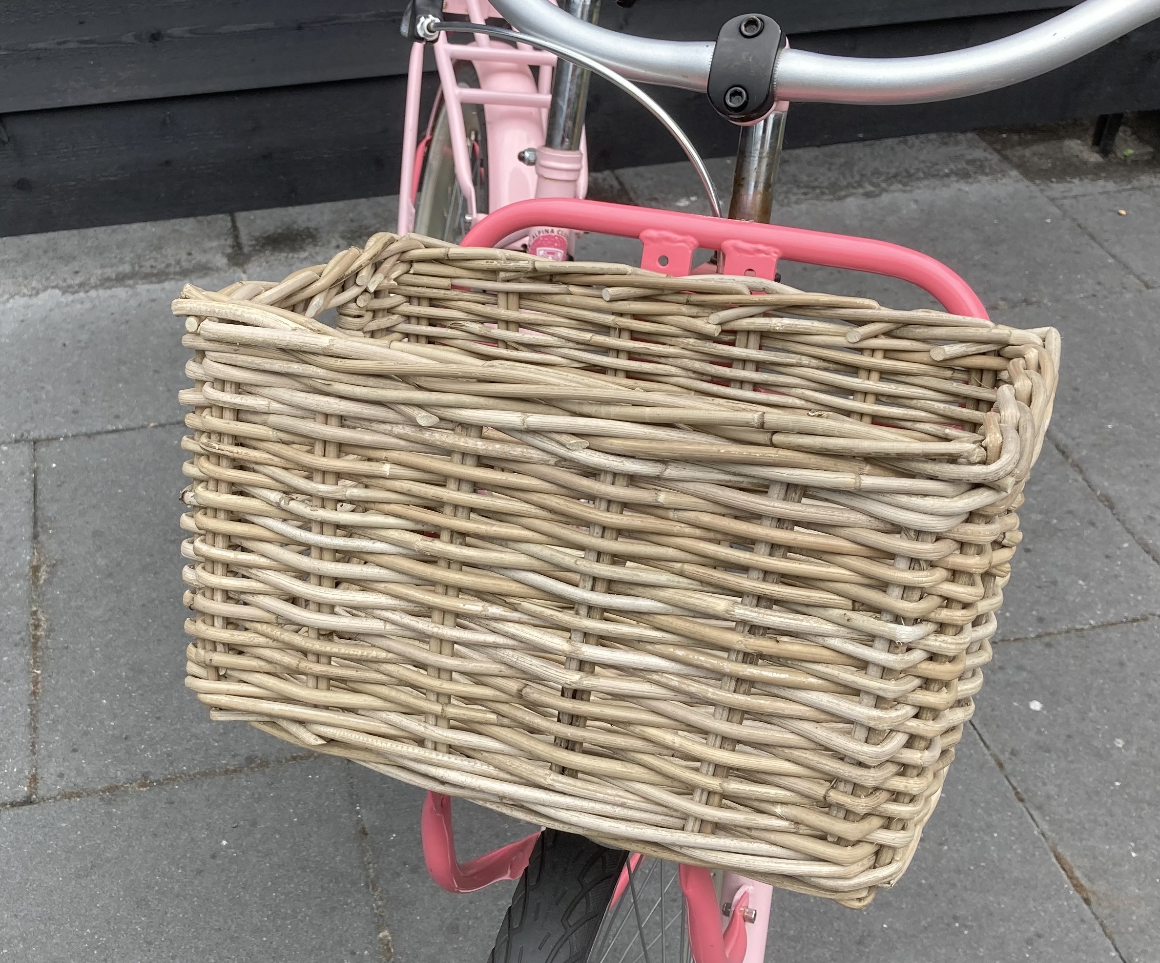 Rechteckiger Kinder Fahrradkorb Rattan für Gepäckträger 34 x 24 x 20 cm)