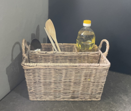 Wicker basket with compartments (30x20x15cm)