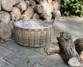Oval small firewood basket (50x40x25cm)