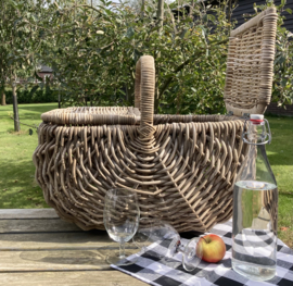 Picknickmand rond toelopend (56x34x45cm)