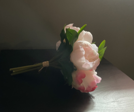 Pioenroosboeket lichtroze (1 stuk)