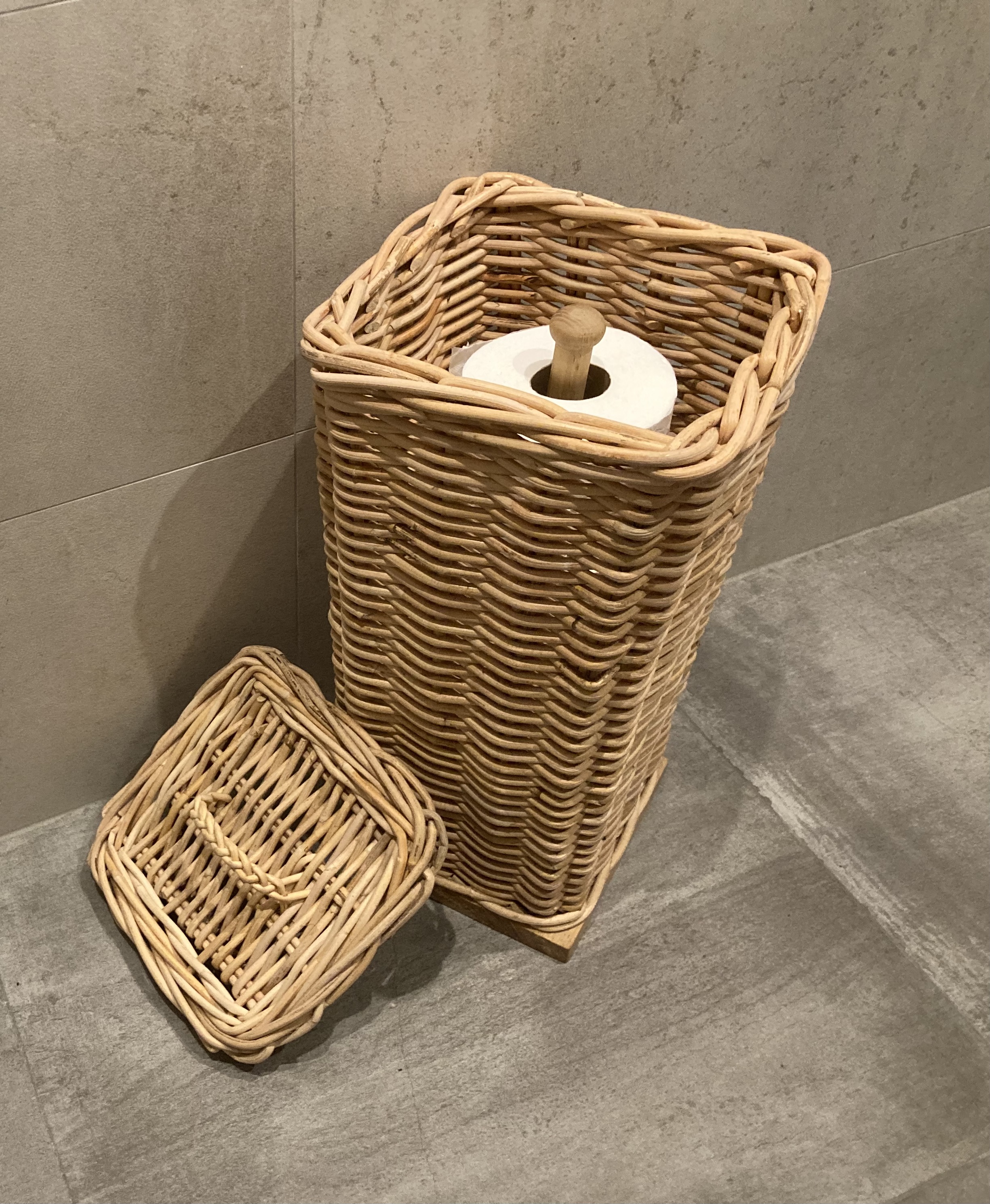Toilettenpapierhalter quadratisch LICHT (25 x 25 x 50 cm)