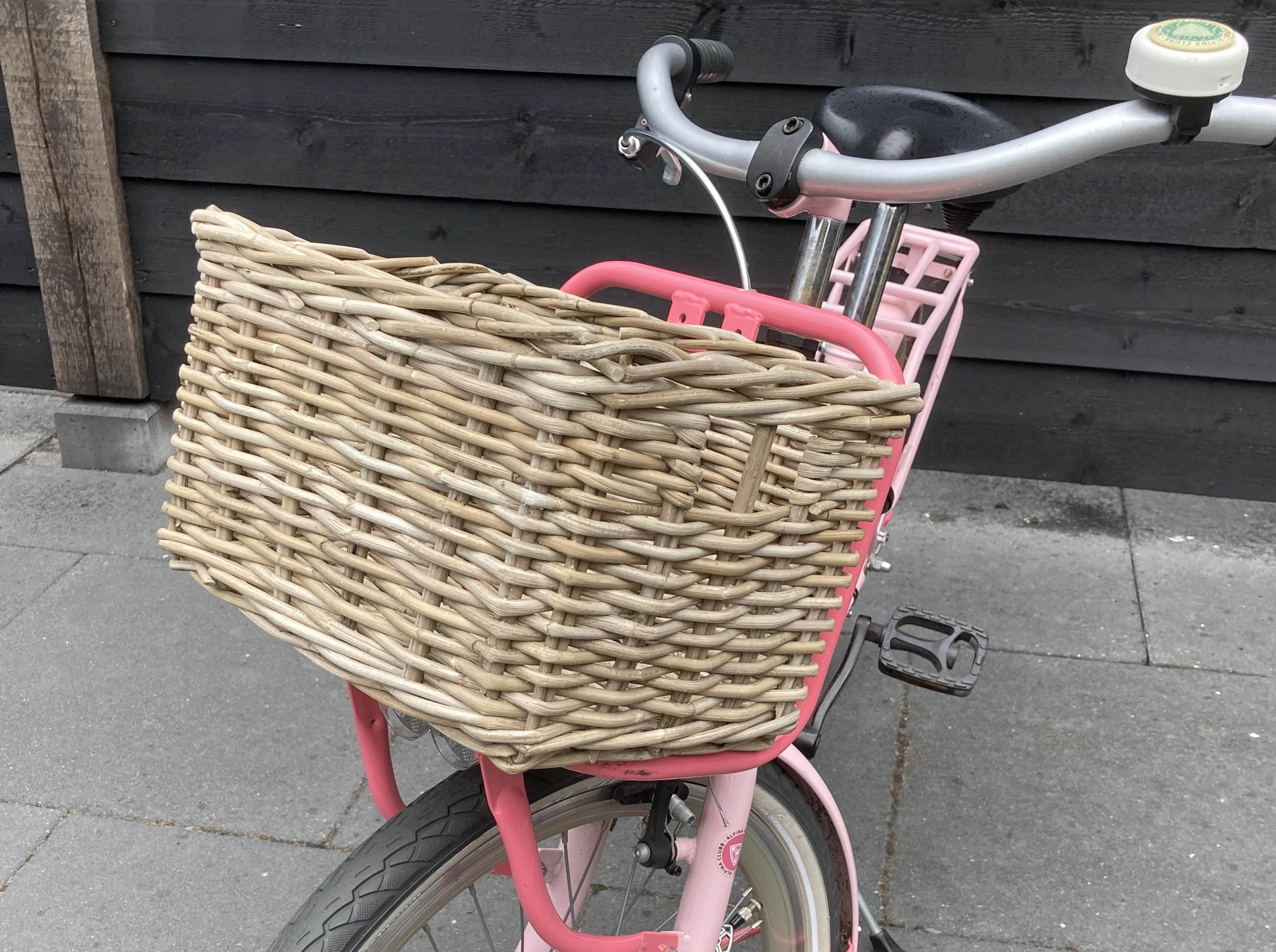 Rechteckiger Kinder Fahrradkorb Rattan für Gepäckträger 34 x 24 x 20 cm)