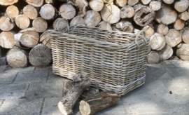 Rechteckiger Kaminholzkorb auf Rädern (85x46x45cm)