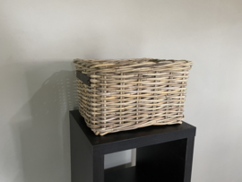 Lademand middel met lederen hengsel (41x32x25cm)