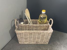 Wicker basket with compartments (30x20x15cm)
