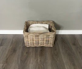 Lademand middel met lederen hengsel (41x32x25cm)
