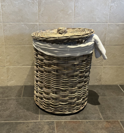 Large round laundry basket with lid (47x60cm)