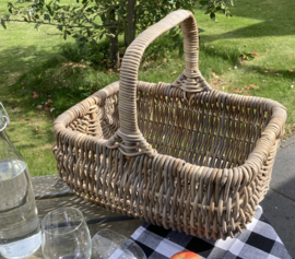Middelgrote open picknickmand met hengsel (40x30x20cm)