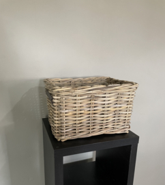 Lademand middel met lederen hengsel (41x32x25cm)