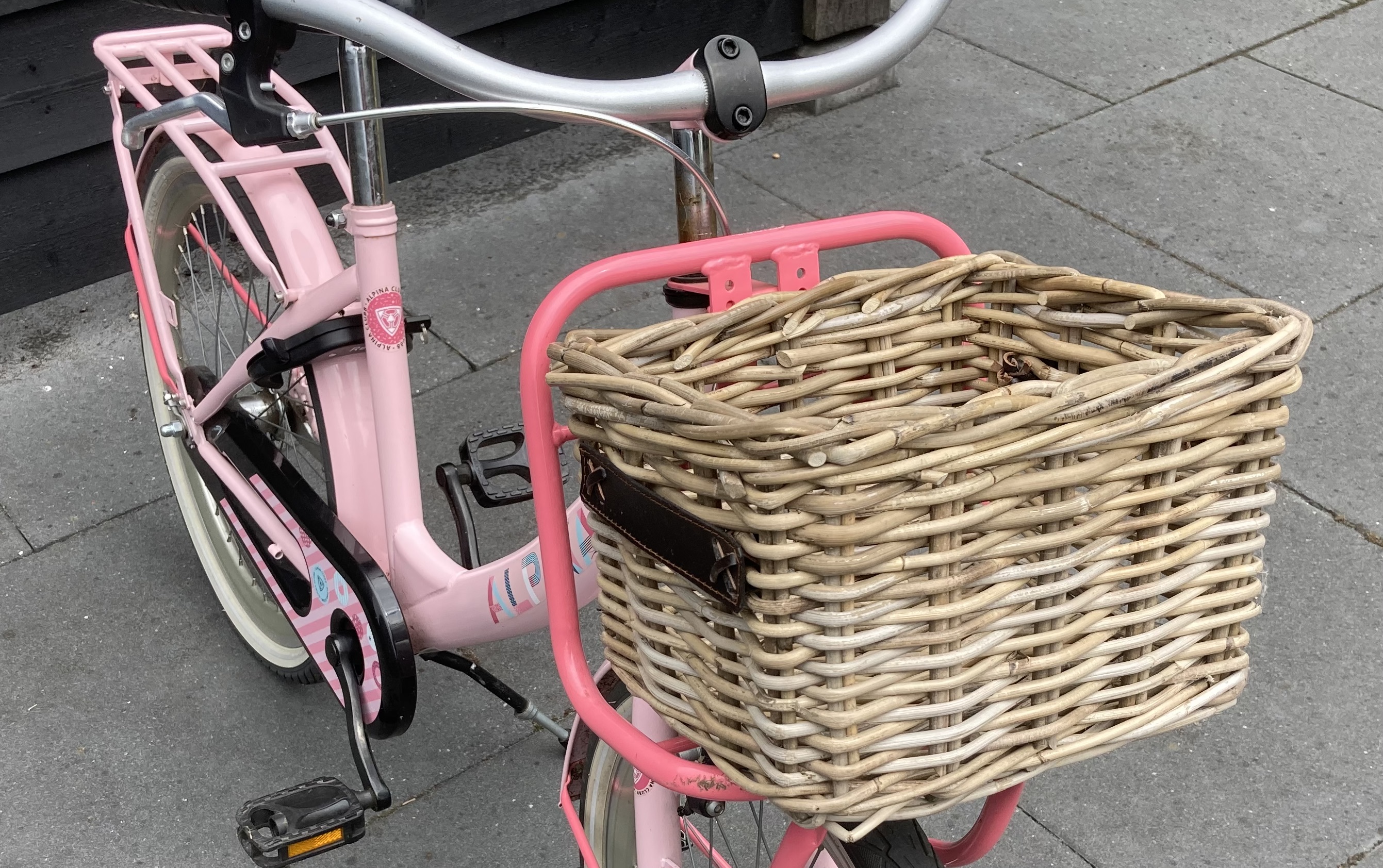 Fietsmandje lederen decoratie (30x26x20cm)