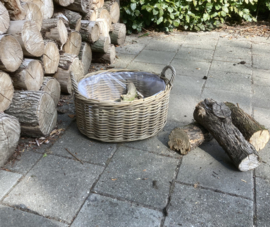Oval small firewood basket (50x40x25cm)