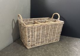Wicker basket with compartments (30x20x15cm)