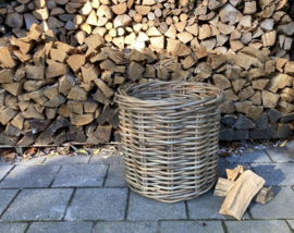 Runder Korb mit grobem Rattanhenkel (58x58x55cm)