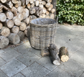 Mittlerer runder Korb für Brennholz (50x50x50cm)