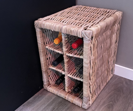 Weinregal aus Weide mit 6 Fächern (43 x 38 x 30 cm)