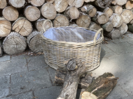 Ovaler großer Korb für Kaminholz (60x50x30cm)