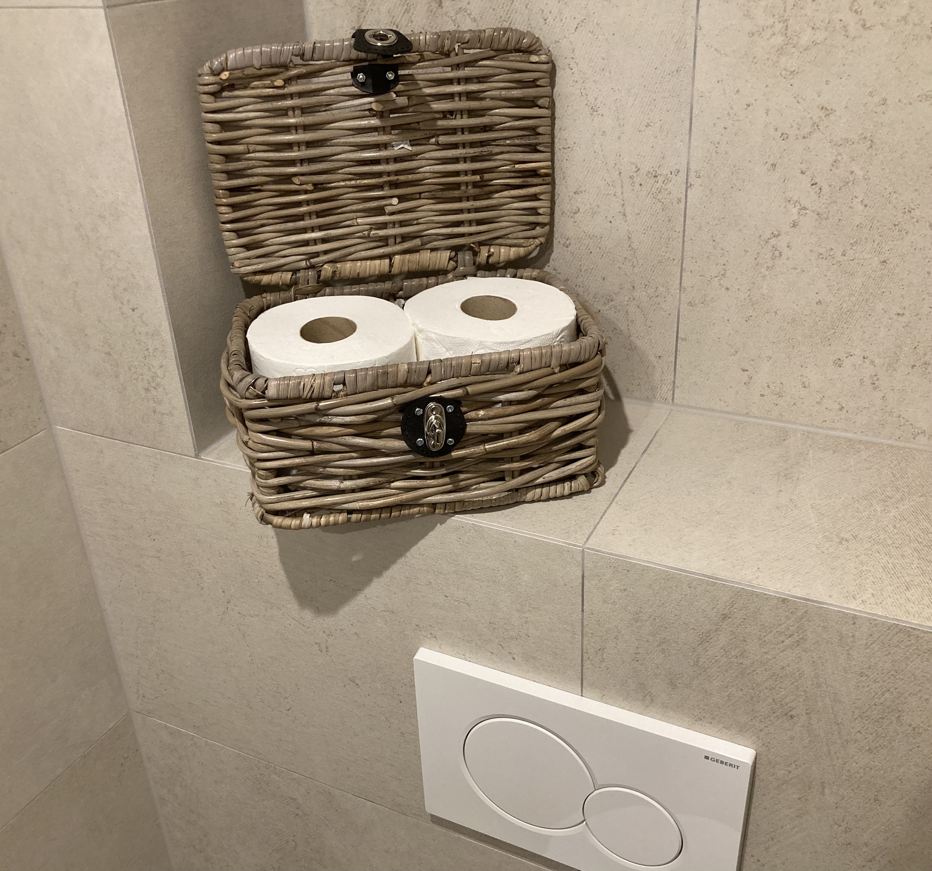kleiner Koffer mit Lederverschluss Toilette (27 x 18 x 13cm)